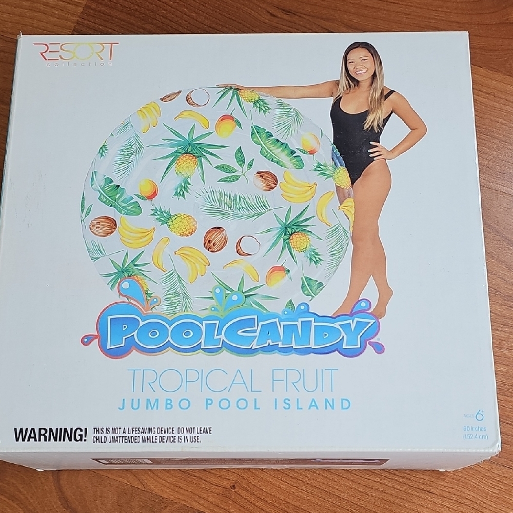 Tropical Fruit Jumbo Pool Island - White & Multicolor